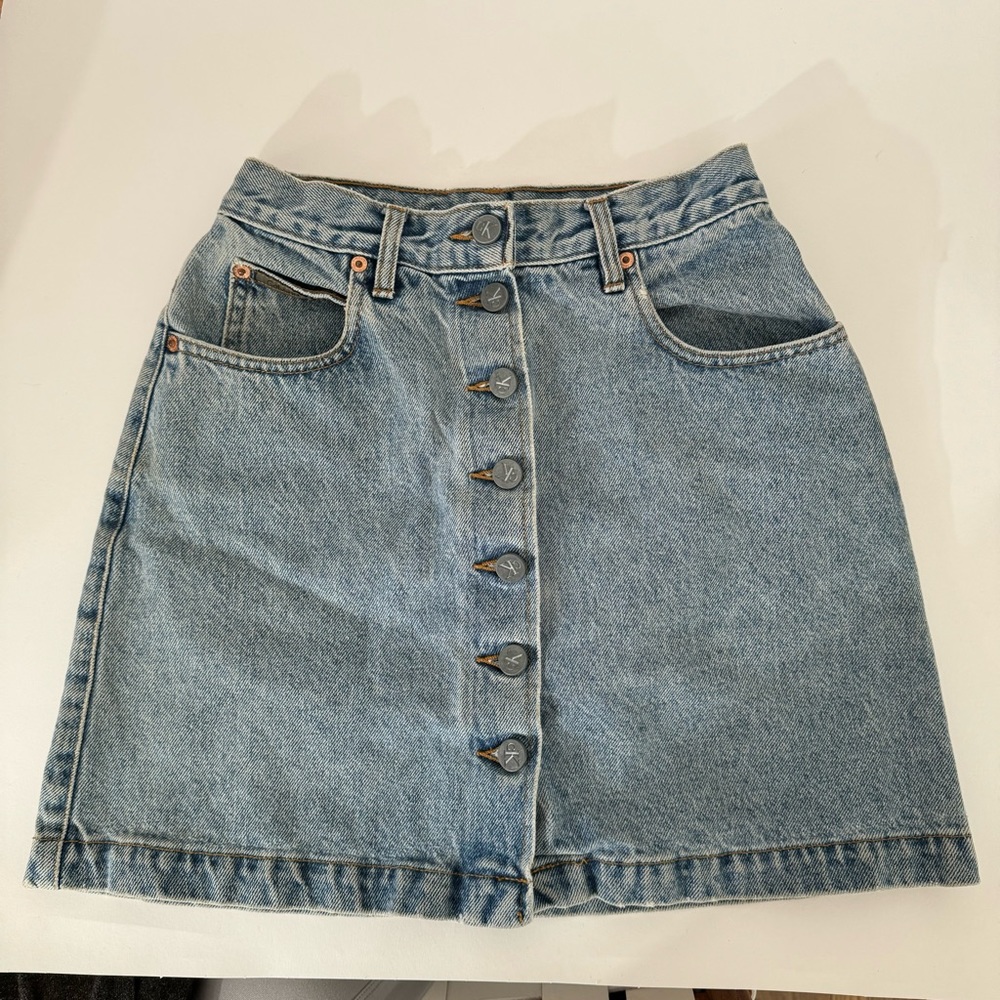 Vintage Calvin Klein light denim mini skirt